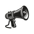 © NB Designer - Vector Megaphone Silhouette: Monochrome Design on White Background