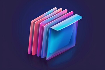 Poster - 3D Folders with Gradient Design, showcasing modern and futuristic digital storage solutions, highlighting vibrant colors and creative technology for data organization, Generative AI