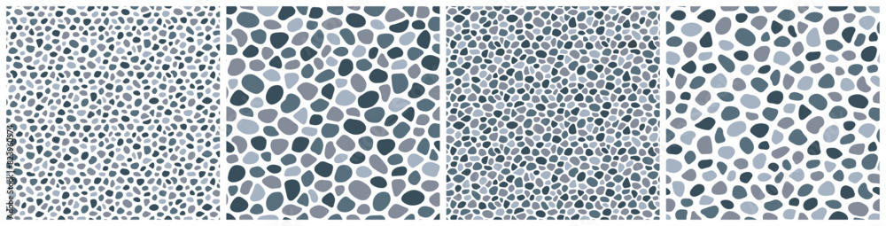 Stones seamless patters vector set. River and sea pebble template ...