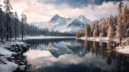 Canvas Print - lake in the mountains