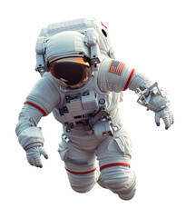 Wall Mural - realistic portrait of astronaut isolated on transparent background, generated ai