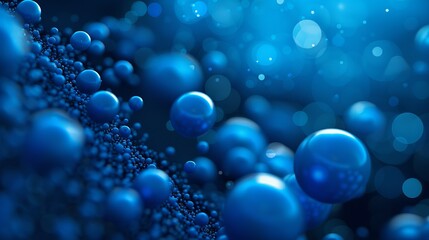 Wall Mural - abstract bubbles blurred blue background