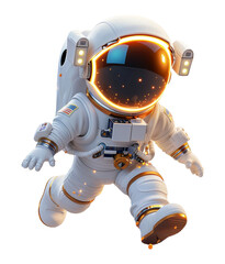Wall Mural - realistic portrait of astronaut isolated on transparent background, generated ai