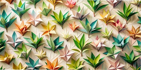 Wall Mural - background with leaves Abstract background with flowers, leaf patterns for album, letter, opening