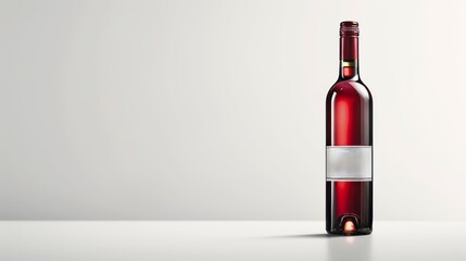 Wall Mural - a bottle of red wine with a white background