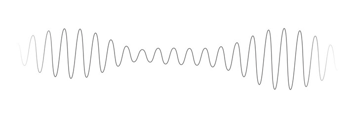 Radio Wave icon. Monochrome simple sound wave on transparent background. Vector sound wave icon. Music player sound bar. Record interface. Equalizer icon with soundwave line. used for mobile phone.