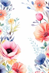 Sticker - bright flowers on a white background