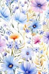 Sticker - bright flowers on a white background