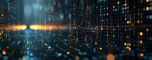 Aufkleber - Digital background perfect for tech processes, neural networks, artificial intelligence, data transfer and encryption, digital archives, sound and graphic presentations, science, education, etc.