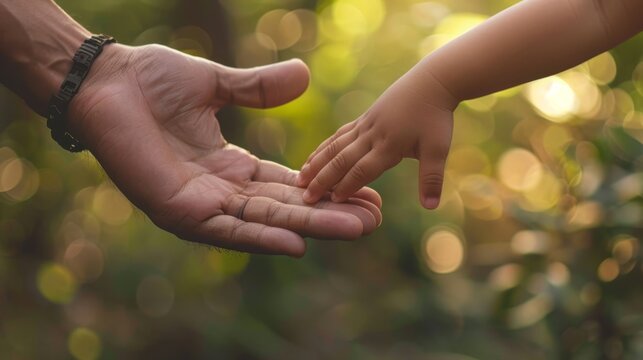 Hand of christ offering hope and support to a young child in a compassionate gesture