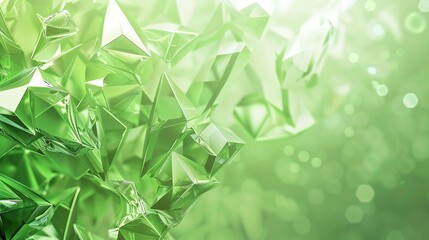 Wall Mural - gradation green geometric pattern background