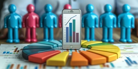 Poster - Mobile Data Analytics: Visualizing Business Statistics with a Smartphone Interface and Colorful Graphs, Generative AI