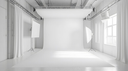 Studio for photo shoots with a white background