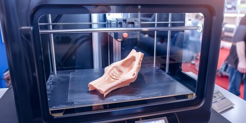 Aufkleber - 3D Printing in Action: Innovative Technology in Modern Manufacturing, Creating a Prototype with Precision Engineering and Advanced Additive Printing Processes, Generative AI