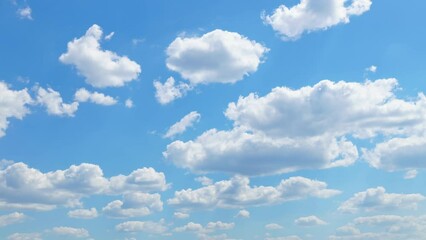Wall Mural - beautiful blue sky with soft white clouds timelapse for abstract background
