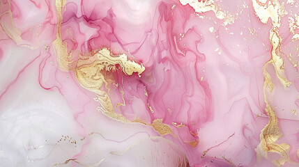 Wall Mural - the background texture of a pink diamond with golden lines