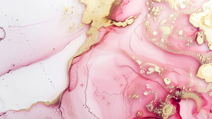 Wall Mural - the background texture of a pink diamond with golden lines