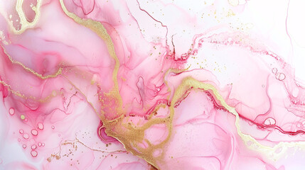 Wall Mural - the background texture of a pink diamond with golden lines