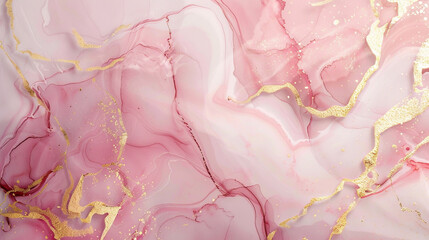 Wall Mural - the background texture of a pink diamond with golden lines