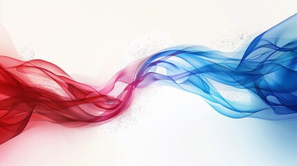 Poster - Abstract background with red and blue waves on white background.