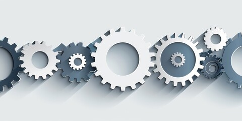 Aufkleber - A Dynamic Display of Blue Mechanical Gears and Cogwheels, Symbolizing Precision, Teamwork, and Efficiency in Modern Industrial Technology, Generative AI