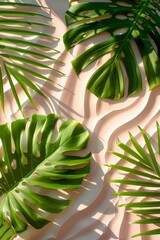 Wall Mural - Green tropical palm leaves