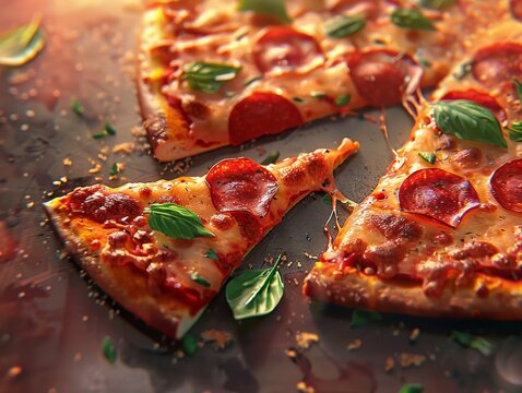 Traditional italian pizza. Delicious taste pepperoni pizza