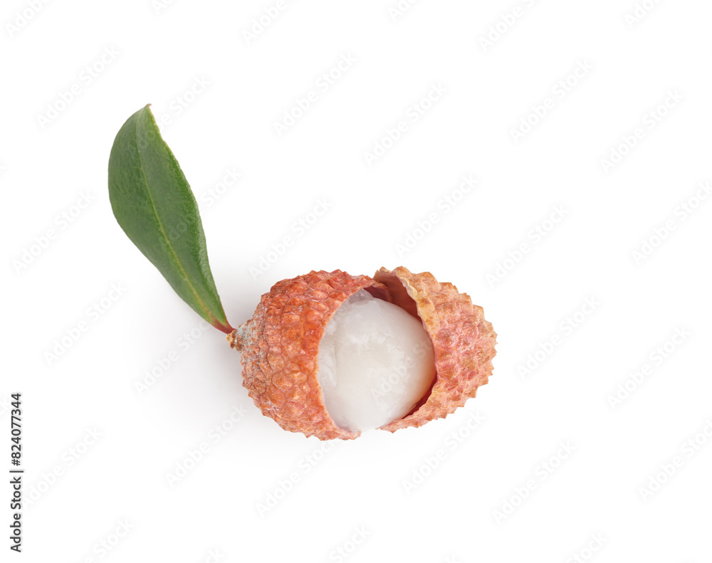 Delicious litchi fruit on white background