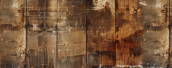 Wall Mural - Rustic wooden textured background with weathered planks