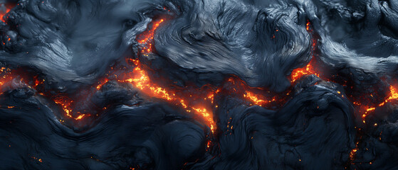 Wall Mural - abstract background of extinct lava with red gaps.