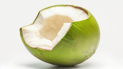Wall Mural - Isolated green coconut on a white background