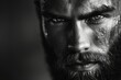 © anatolir - Formidable Beautiful brutal man. Adult confident bearded man outdoor portrait. Generate ai