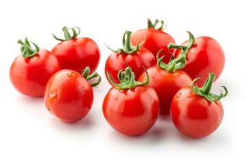Wall Mural - fresh ripe cherry tomatoes isolated on white background healthy food concept