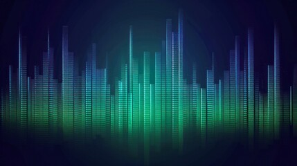 background digital equalizer green of music