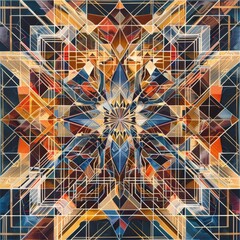 Aufkleber - Abstract geometric art: full-frame view of intricate shapes and lines forming a captivating pattern