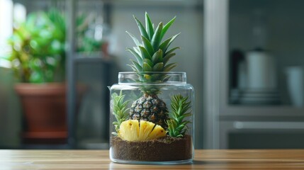 Wall Mural - Jar Containing Planted Pineapple