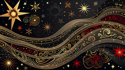 Wall Mural - Matariki Maori New Zealand New Year, Festival Banner. Vector