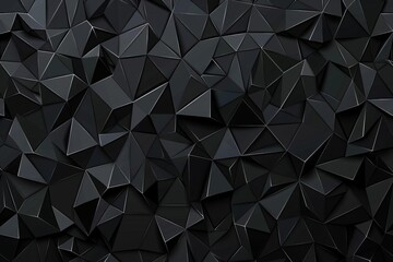 Wall Mural - futuristic black polygonal triangular mosaic pattern on dark background abstract vector illustration