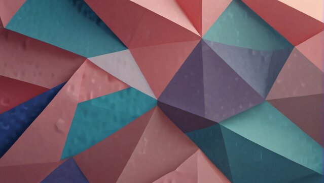 colorful geometric background made up of triangles. The triangles are all different sizes and colors, and they are arranged in a way that creates a sense of movement and energy. Some of the triangles 