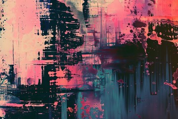 Wall Mural - Abstract glitch texture