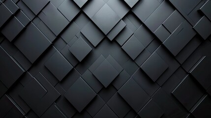 Wall Mural - A black and white image of squares and rectangles. The squares are of different sizes and are arranged in a way that creates a sense of depth and texture. The image is abstract and has a modern