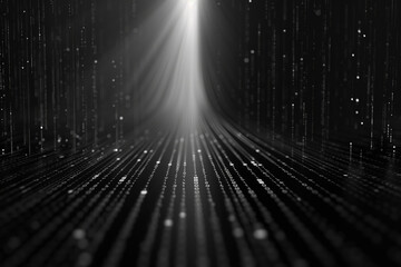 Poster - Digital rain matrix background with binary code