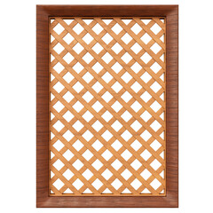 Canvas Print - Wooden lattice frame in realistic 3d render with transparent background