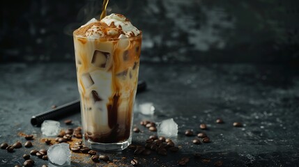 Wall Mural - Isolated ice latte concept