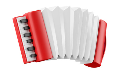 traditional brazilian accordion in 3d render illustration with transparent background