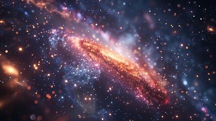 Wall Mural - Illustrate a depiction of dark matter as a mysterious, invisible force interacting with visible galaxies in the universe, Close up
