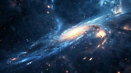 illustrate a depiction of dark matter as a mysterious, invisible force interacting with visible gala