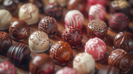 Wall Mural - chocolate candies in a box