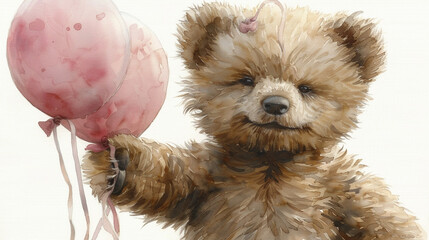 Poster - teddy bear with a bow