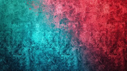 Wall Mural - A radiant gradient background shifting from ruby red to teal blue, enriched with a subtle grainy texture for an elegant fusion.